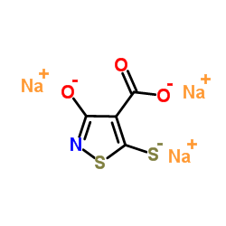 4-羧基-5-巯基-3-羟基-异噻唑三钠结构式