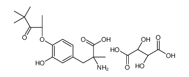 3-hydroxy-alpha-methyl-O-(1-pivaloylethyl)-L-tyrosine hydrogen [R-(R*,R*)]-tartrate结构式