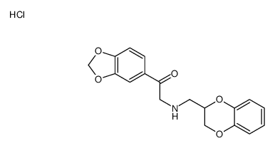 1-(1,3-benzodioxol-5-yl)-2-(2,3-dihydro-1,4-benzodioxin-3-ylmethylamino)ethanone,hydrochloride结构式