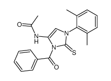 1-(2,6-dimethylphenyl)-3-benzoyl-4-acetylamino-4-imidazoline-2-thione结构式