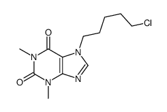 7-(5-chloropentyl)-1,3-dimethylpurine-2,6-dione结构式