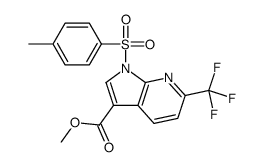 6-(三氟甲基)-1-甲基苯磺酰基-1H-吡咯并[2,3-B]吡啶-3-羧酸甲酯结构式