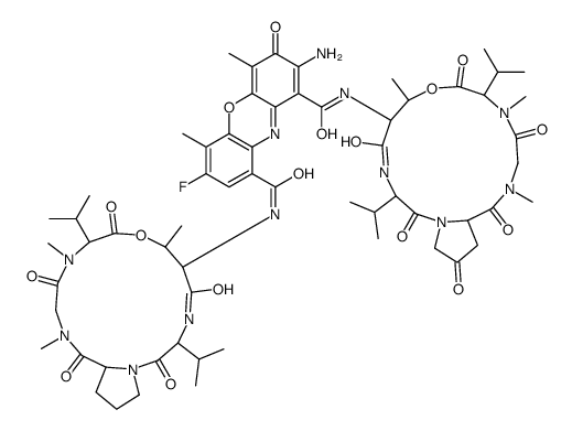 2-amino-7-fluoro-4,6-dimethyl-3-oxo-1-N-[7,11,14-trimethyl-2,5,9,12,15,18-hexaoxo-3,10-di(propan-2-yl)-8-oxa-1,4,11,14-tetrazabicyclo[14.3.0]nonadecan-6-yl]-9-N-[7,11,14-trimethyl-2,5,9,12,15-pentaoxo-3,10-di(propan-2-yl)-8-oxa-1,4,11,14-tetrazabicyclo[14 Structure