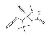 2-azido-1-cyano-1-methoxy-3,3-dimethylbutyl nitrate结构式