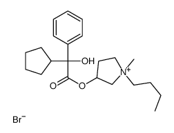 (1-butyl-1-methylpyrrolidin-1-ium-3-yl) 2-cyclopentyl-2-hydroxy-2-phenylacetate,bromide Structure