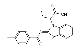 2-[2-(4-Methyl-benzoylimino)-benzothiazol-3-yl]-butyric acid Structure