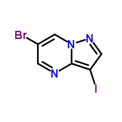 6-溴-3-碘-吡唑并[1,5-a]嘧啶结构式
