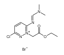 3-chloro-6-(dimethylamino-methyleneamino)-1-ethoxycarbonylmethyl-pyridazin-1-ium bromide结构式