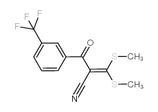 3,3-双(甲硫基)-2-[3-(三氟甲基)苯甲醛]丙烯晴结构式