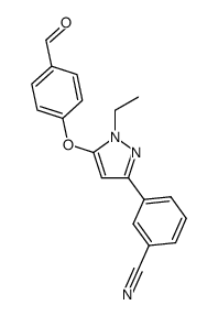 3-[1-ethyl-5-(4-formylphenoxy)-1H-pyrazol-3-yl]benzonitrile结构式