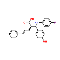 (2R,4E)-5-(4-Fluorophenyl)-2-[(S)-[(4-fluorophenyl)amino](4-hydroxyphenyl)methyl]-4-pentenoic acid Structure