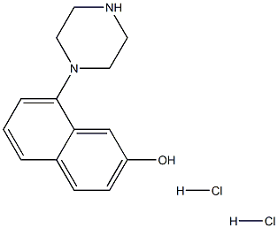8-哌嗪-1-基-萘-2-醇二盐酸盐结构式
