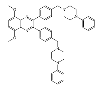 5,8-Dimethoxy-2,3-bis-[4-(4-phenyl-piperazin-1-ylmethyl)-phenyl]-quinoxaline Structure