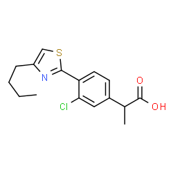 3-Chloro-α-methyl-4-(4-butyl-2-thiazolyl)benzeneacetic acid结构式