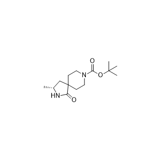 (R)-3-甲基-1-氧代-2,8-二氮杂螺[4.5]癸烷-8-甲酸叔丁酯结构式