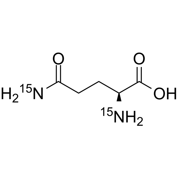 L-谷氨酰胺-<<15>>N{2}结构式