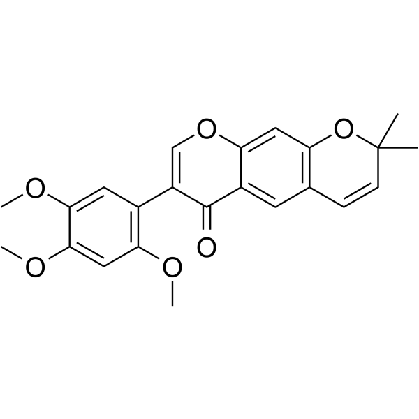 2',4',5'-TriMethoxy-2'',2''-diMethylpyrano[5'',6'':6,7]isoflavone structure