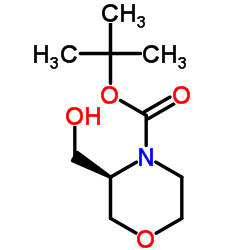 (3R)-3-(羟甲基)吗啉-4-羧酸叔丁酯结构式