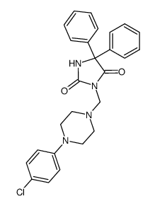 3-[[4-(p-Chlorophenyl)-1-piperazinyl]methyl]-5,5-diphenyl-2,4-imidazolidinedione结构式