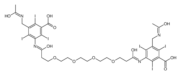 3-(acetamidomethyl)-5-[3-[2-[2-[2-[3-[3-(acetamidomethyl)-5-carboxy-2,4,6-triiodoanilino]-3-oxopropoxy]ethoxy]ethoxy]ethoxy]propanoylamino]-2,4,6-triiodobenzoic acid Structure