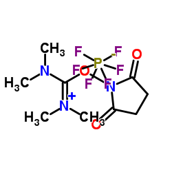 N,N,N',N'-四甲基-O-(N-琥珀酸亚胺基)脲六氟磷酸盐结构式