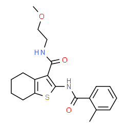 N-(2-Methoxyethyl)-2-[(2-methylbenzoyl)amino]-4,5,6,7-tetrahydro-1-benzothiophene-3-carboxamide结构式