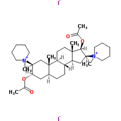 (2β,3α,5α,16β,17β)-3,17-Diacetoxy-2,16-bis(1-methyl-1-piperidiniumyl)androstane diiodide Structure