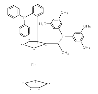 (r)-1-[(r)-2-[2-(diphenylphosphino)phenyl]ferrocenyl]ethyldi(3,5-xylyl)phosphine Structure
