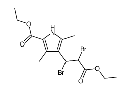 ethyl 4-(1,2-dibromo-3-ethoxy-3-oxopropyl)-3,5-dimethyl-1H-pyrrole-2-carboxylate结构式