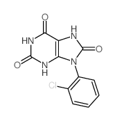 1H-Purine-2,6,8(3H)-trione,9-(2-chlorophenyl)-7,9-dihydro-结构式