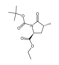 1-(tert-butyl) 2-ethyl (2S,4R)-4-methyl-5-oxopyrrolidine-1,2-dicarboxylate结构式