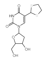 5-(1,3-dithiolan-2-yl)-1-[4-hydroxy-5-(hydroxymethyl)oxolan-2-yl]pyrimidine-2,4-dione结构式