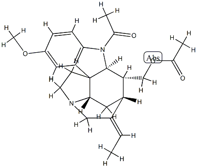 (19E)-1-Acetyl-19,20-didehydro-10-methoxycuran-17-ol acetate Structure