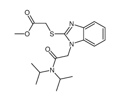 Acetic acid, [[1-[2-[bis(1-methylethyl)amino]-2-oxoethyl]-1H-benzimidazol-2-yl]thio]-, methyl ester (9CI) Structure