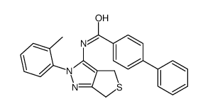 N-[2-(2-methylphenyl)-4,6-dihydrothieno[3,4-c]pyrazol-3-yl]-4-phenylbenzamide Structure