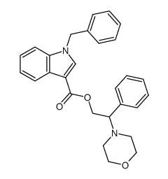 1-benzyl-indole-3-carboxylic acid 2-morpholin-4-yl-2-phenyl-ethyl ester Structure