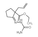 Cyclopentanecarboxylic acid, 2-[2-(aminocarbonyl)hydrazinylidene]-1-(2-propen-1-yl)-, ethyl ester结构式
