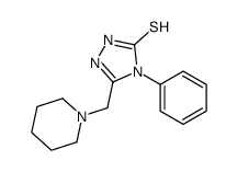 4-苯基-5-(哌啶-1-基甲基)-4H-1,2,4-三唑-3-硫醇结构式