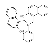 1-[[(2-hydroxynaphthalen-1-yl)methyl-phenyl-amino]methyl]naphthalen-2-ol结构式