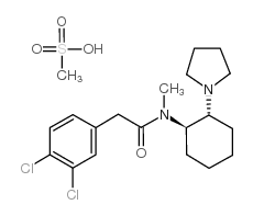 trans-(-3,4-Dichloro-N-methyl-N-[2-(1-pyrrolidinyl)cyclohexyl]benzeneacetamidehydrochloride结构式