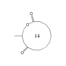13-甲基-氧杂环十四碳烷-2,11-二酮结构式