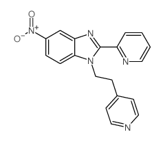 5-nitro-2-pyridin-2-yl-1-(2-pyridin-4-ylethyl)benzoimidazole结构式
