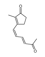 E,Z-6-(2-methyl-3-oxocyclopent-1-enyl)hexa-3,5-dien-2-one Structure