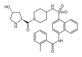 Benzamide, N-[4-[[[1-[[(2S,4R)-4-hydroxy-2-pyrrolidinyl]carbonyl]-4-piperidinyl]amino]sulfonyl]-1-naphthalenyl]-2-methyl Structure