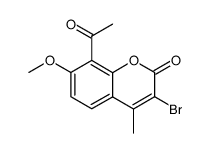 8-acetyl-3-bromo-7-methoxy-4-methylcoumarin Structure