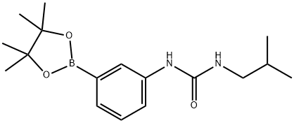 1-异丁基-3-(3-(4,4,5,5-四甲基-1,3,2-二氧硼杂环戊烷-2-基)苯基)脲结构式
