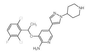 3-(1-(2,6-DICHLORO-3-FLUOROPHENYL)ETHOXY)-5-(1-(PIPERIDIN-4-YL)-1H-PYRAZOL-4-YL)PYRIDIN-2-AMINE structure