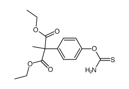 2-Methyl-2-(4-thiocarbamoyloxy-phenyl)-malonic acid diethyl ester Structure