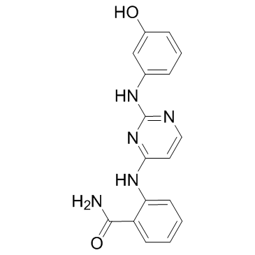 2-[[2-[(3-羟基苯基)氨基]-4-嘧啶基]氨基]苯甲酰胺结构式