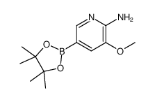 3-甲氧基-5-(4,4,5,5-四甲基-1,3,2-二氧硼戊环-2-基)-2-氨基吡啶结构式